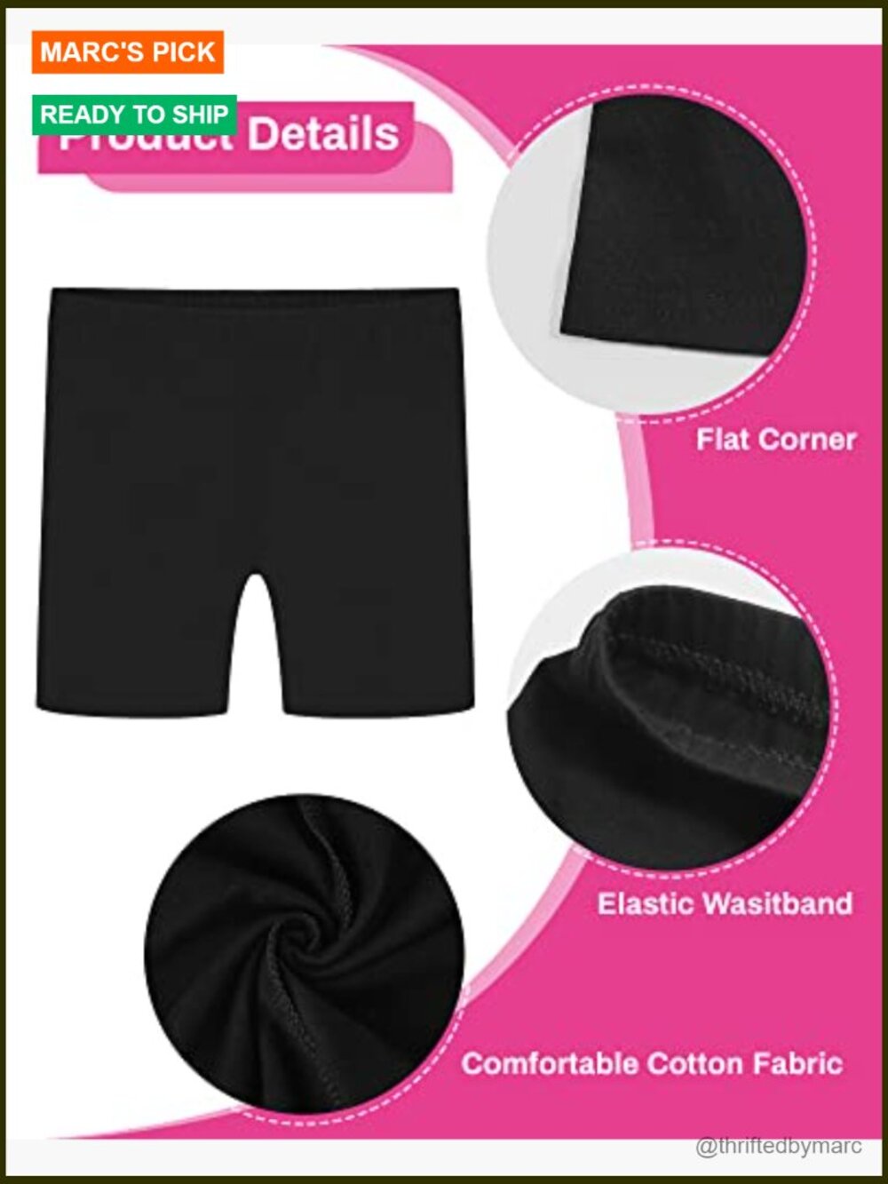Girls Bike Shorts - Breathable Dance Biker Under Shorts for Dresses - Picture 5 of 7